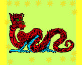 Dibujo Dragón oriental pintado por JaviChris