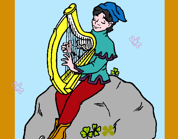 Dibujo Duende tocando el arpa pintado por Melaniezoe
