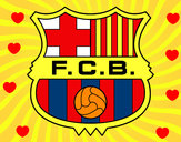 Dibujo Escudo del F.C. Barcelona pintado por alesfeli