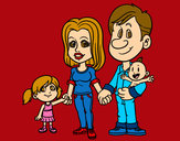 Dibujo Familia feliz pintado por amalia