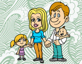 Dibujo Familia feliz pintado por Parejo