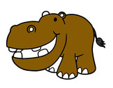 Dibujo Hipopótamo pequeño pintado por aridasa