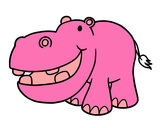 Dibujo Hipopótamo pequeño pintado por franciscam