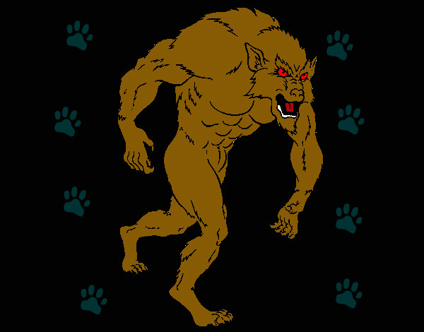 Dibujo Hombre lobo pintado por alberto