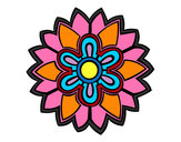 Dibujo Mándala con forma de flor weiss pintado por loliux