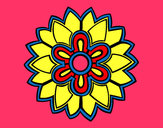 Dibujo Mándala con forma de flor weiss pintado por olgam