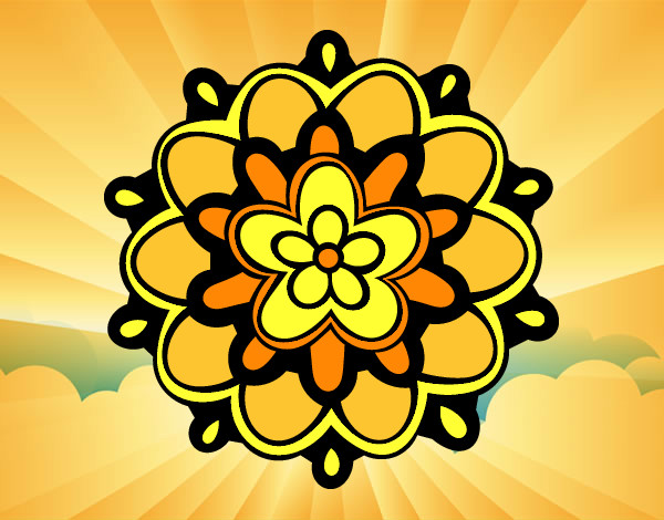 Dibujo Mándala con una flor pintado por michinita