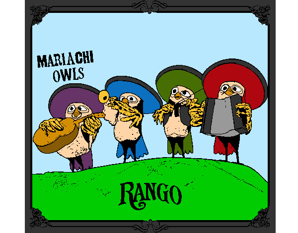 Dibujo Mariachi Owls pintado por lamorales