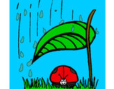 Dibujo Mariquita protegida de la lluvia pintado por antitto