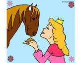 Dibujo Princesa y caballo pintado por valen10
