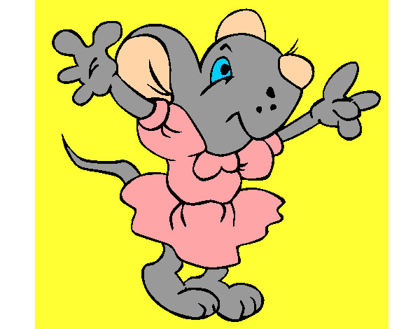 Dibujo Rata con vestido pintado por gamiz