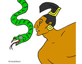 Dibujo Serpiente y guerrero pintado por clarkkent