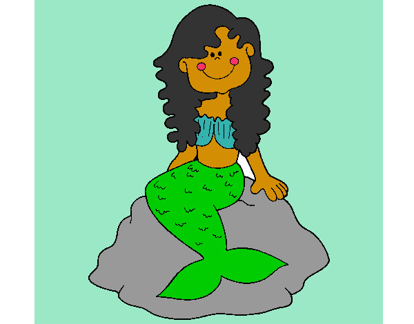 Dibujo Sirena sentada en una roca pintado por Lissi