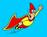 Dibujo Súper héroe volando pintado por Francisque