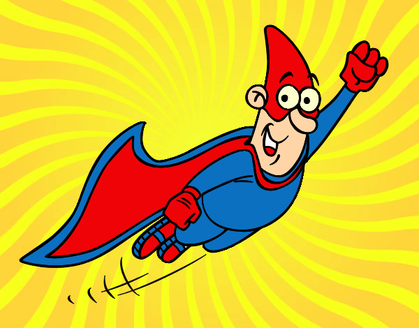 Dibujo Súper héroe volando pintado por marga79