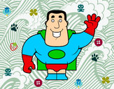 Dibujo Superhéroe saludando pintado por nico28077