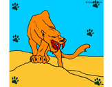 Dibujo Tigre con afilados colmillos pintado por kakkak