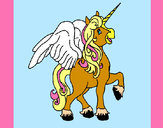 Dibujo Unicornio con alas pintado por larah2ogm