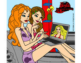 Dibujo Barbie chateando pintado por hpna