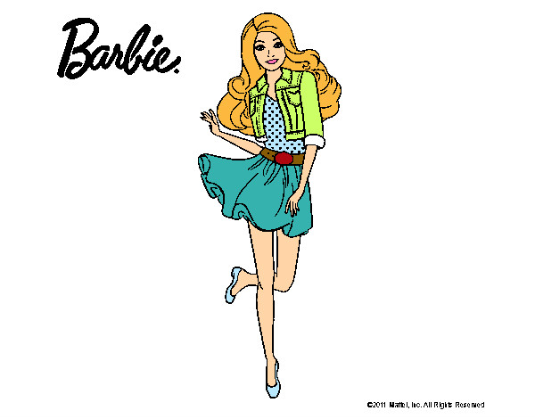 Dibujo Barbie informal pintado por Parejo