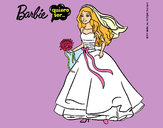 Dibujo Barbie vestida de novia pintado por Fabox