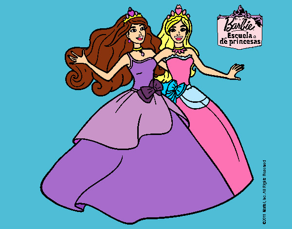 Dibujo Barbie y su amiga súper felices pintado por EverFuture