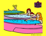 Dibujo Barbie y sus amigas en el jacuzzi pintado por Fabox