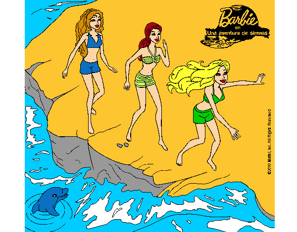 Barbie y sus amigas en la playa