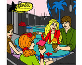 Dibujo Barbie y sus amigos en la heladería pintado por hpna