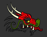 Dibujo Cabeza de dragón rojo pintado por mirela 