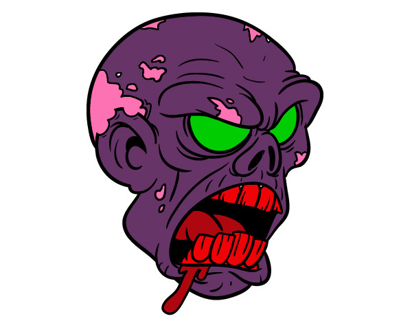 Dibujo Cabeza de zombi pintado por gears