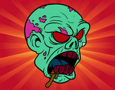 Dibujo Cabeza de zombi pintado por messi51