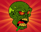 Dibujo Cabeza de zombi pintado por MFlorencia