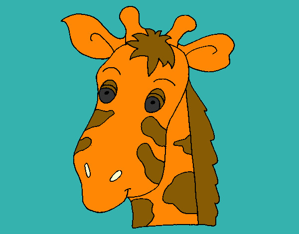 Dibujo Cara de jirafa pintado por leerose1