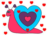 Dibujo Caracol corazón pintado por lililopsy