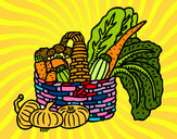 Dibujo Cesta de verduras pintado por calablanca