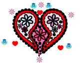 Dibujo Corazón de flores pintado por andreucha