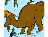 Dibujo Dinosaurio comiendo pintado por hpna