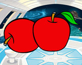 Dibujo Dos manzanas pintado por anuskity