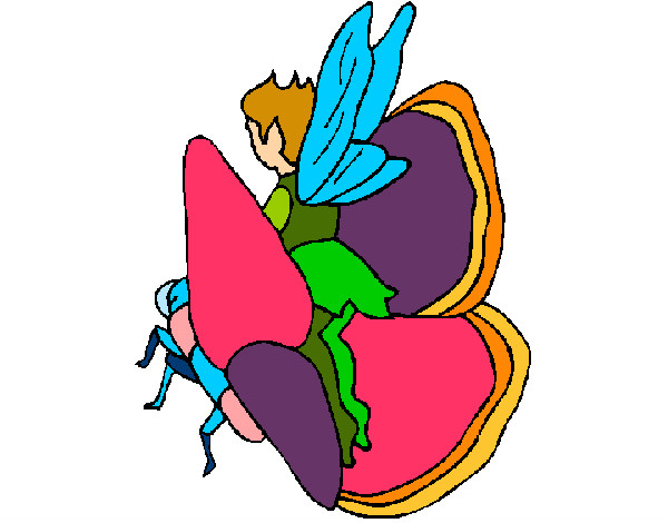 Dibujo Duende y mariposa pintado por aisha13