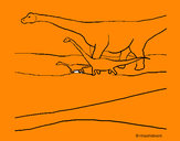 Dibujo Familia de Braquiosaurios pintado por suarezjose