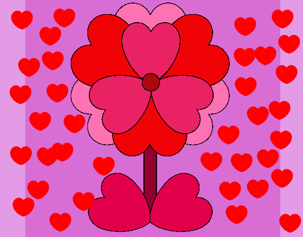 Dibujo Flor de corazones pintado por ali10