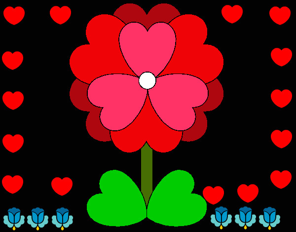 Dibujo Flor de corazones pintado por Joseip