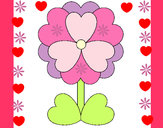 Dibujo Flor de corazones pintado por omarsitis