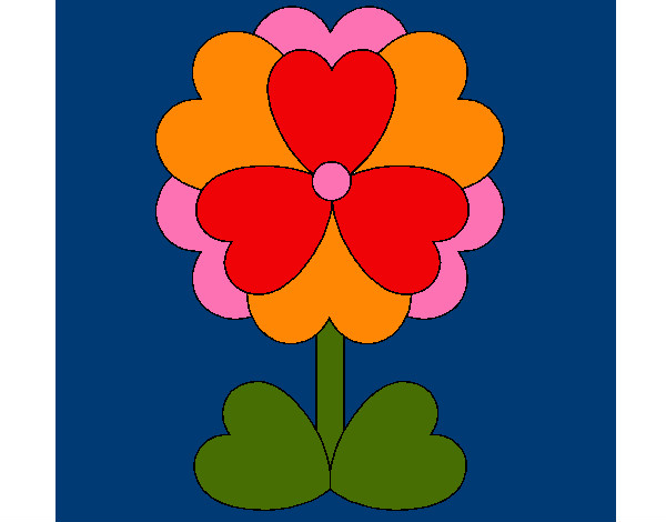 Dibujo Flor de corazones pintado por tbmobm