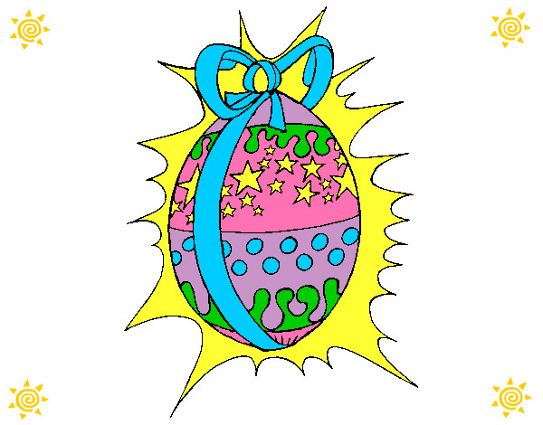 Dibujo Huevo de pascua brillante pintado por Liidia