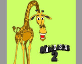 Dibujo Madagascar 2 Melman 1 pintado por mirela 