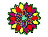 Dibujo Mándala con forma de flor weiss pintado por artemisa