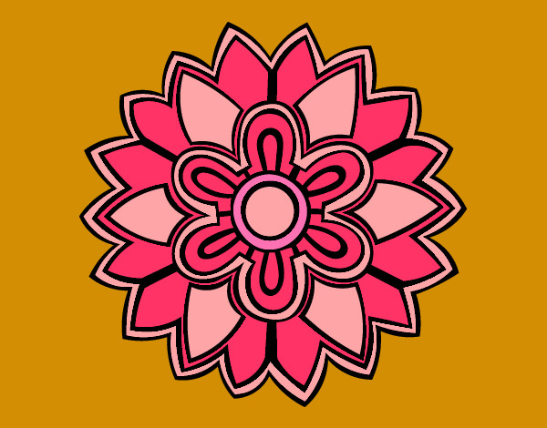 Dibujo Mándala con forma de flor weiss pintado por tbmobm