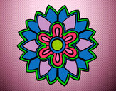 Dibujo Mándala con forma de flor weiss pintado por tbmobm
